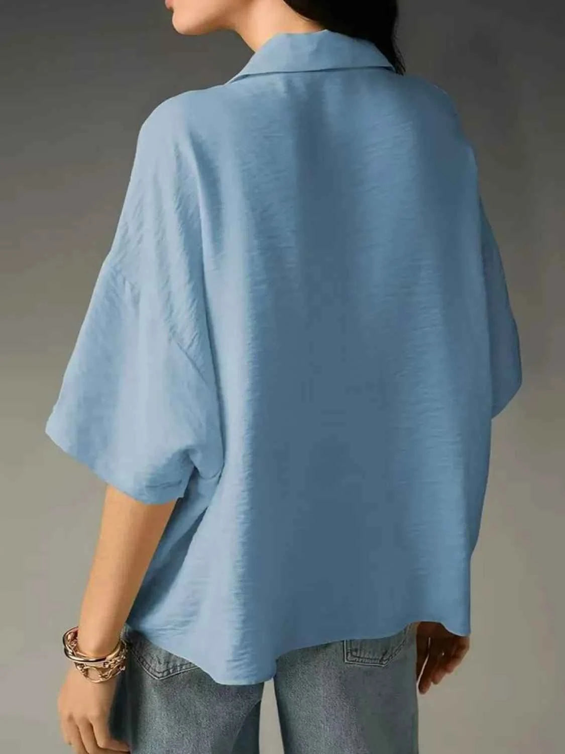 Collared Neck Half Sleeve Blouse