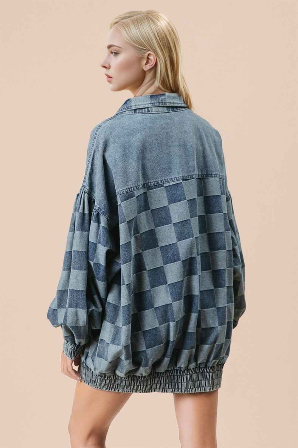 DT Checkered Cotton Denim Jacket
