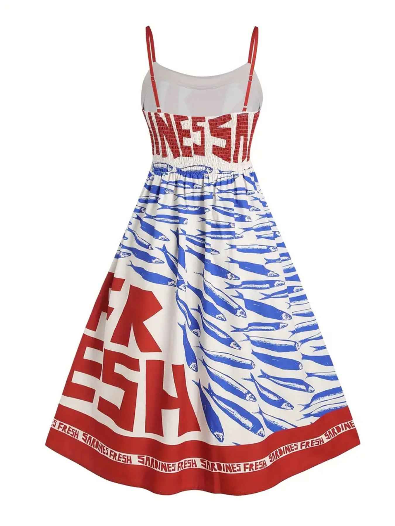 women_fashion - littlescollectionDressSardine Print Spaghetti Strap Midi - Women&