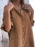 women_fashion - littlescollectionMidi dress linenCotton - Linen Button - Down Shirt Dress Patch Pockets Womenbutton down dress