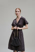 women_fashion - littlescollectionDressArya Safari Pure Linen Midi Shirt Dress in Black Womenblack dress