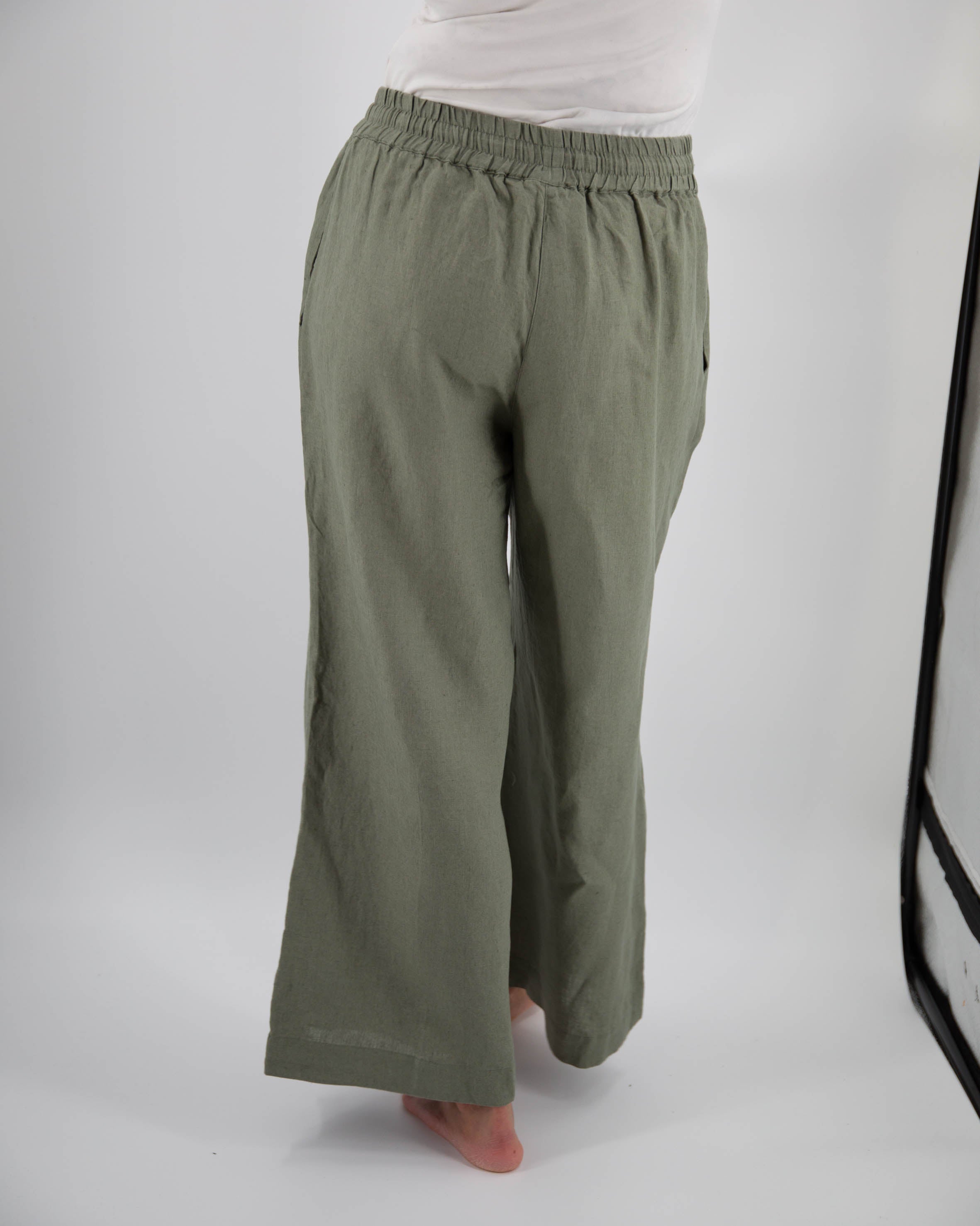 women_fashion - littlescollectionWomen pantsAva Wide Leg French Linen Drawstring Pant - Womendrawstring pant women