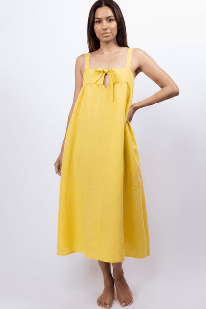 women_fashion - littlescollectionlinen dressRehana Linen Midi Strap Dress Linencasual dress