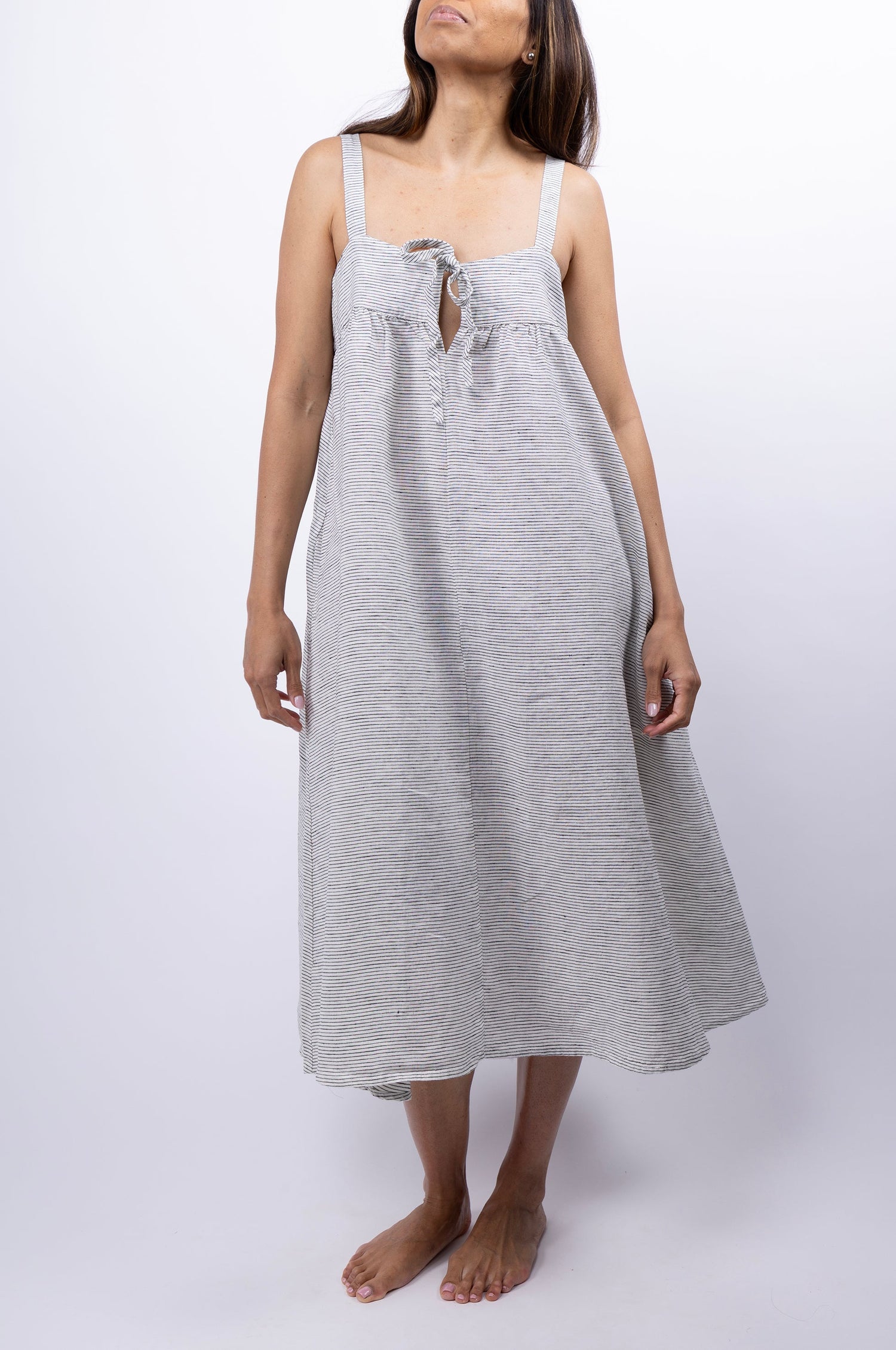 women_fashion - littlescollectionlinen dressRehana Linen Midi Strap Dress Linencasual dress