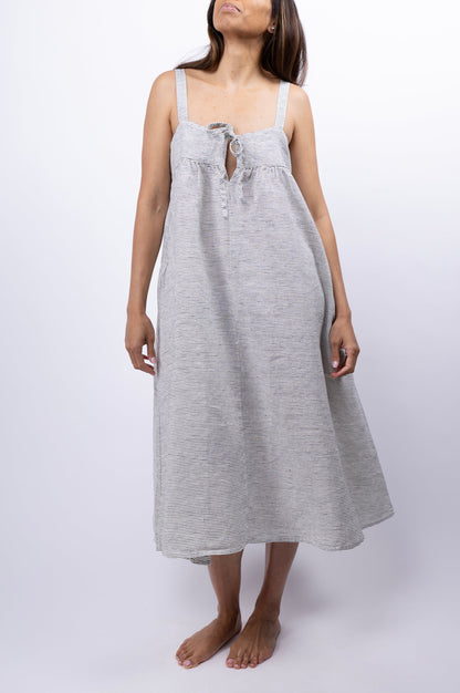 women_fashion - littlescollectionlinen dressRehana Linen Midi Strap Dress Linencasual dress