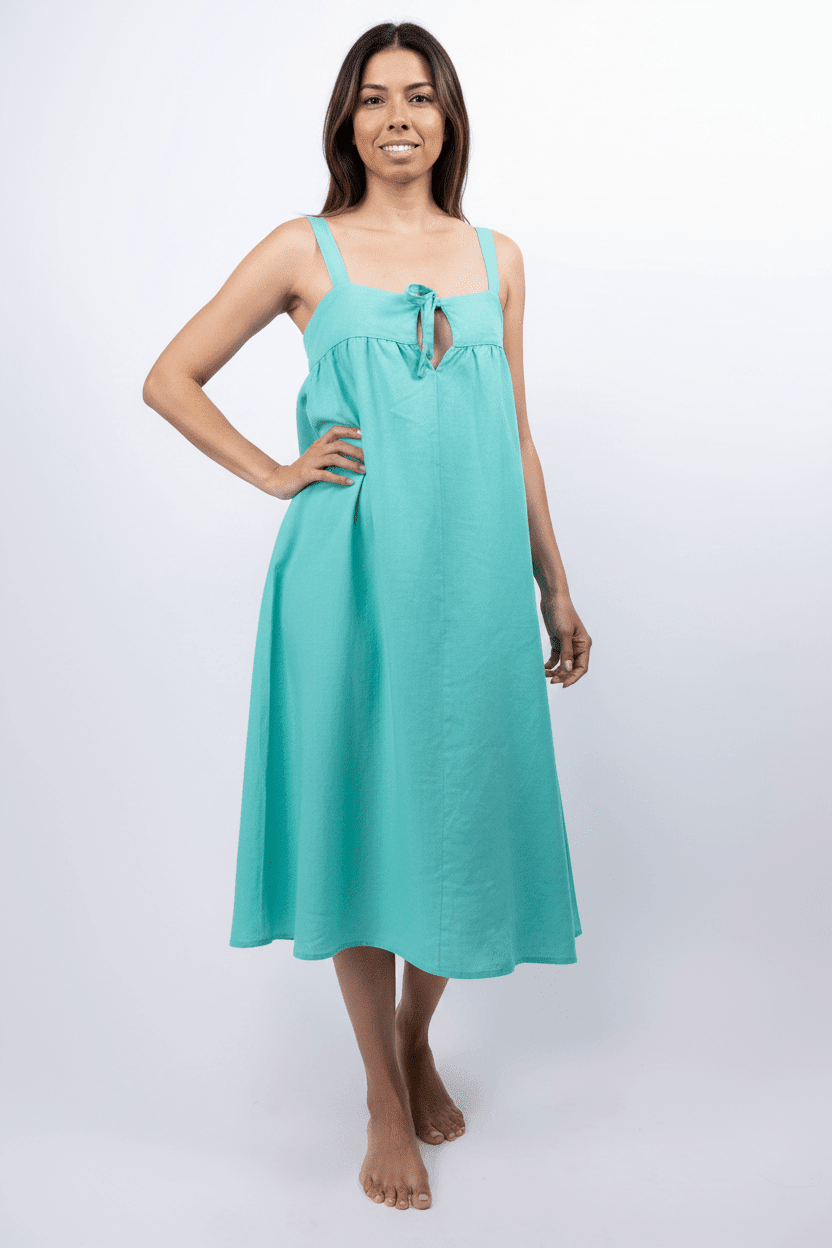 women_fashion - littlescollectionlinen dressRehana Linen Midi Strap Dress Linencasual dress
