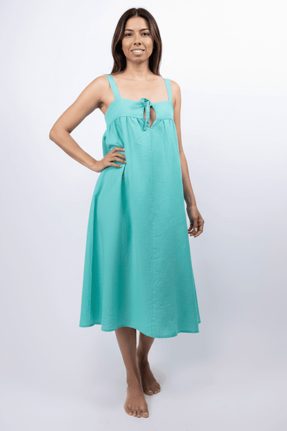 women_fashion - littlescollectionlinen dressRehana Linen Midi Strap Dress Linencasual dress