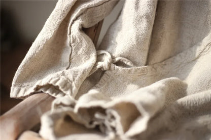 Close-up of beige fabric with a soft texture