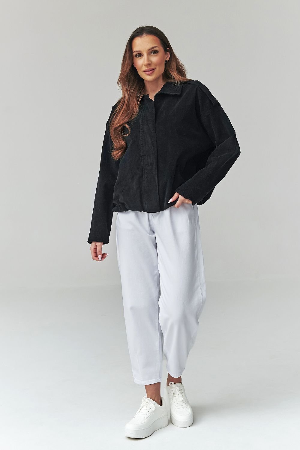 women_fashion - littlescollectionJacketsCorduroy Cotton Bomber Jacket | Zip - Up Loose Fit | One Sizecotton jacket
