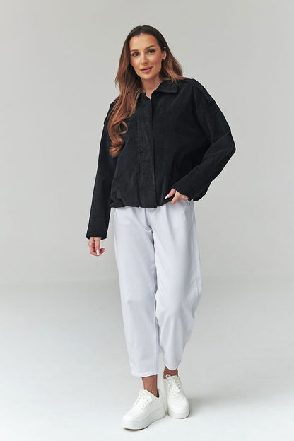 women_fashion - littlescollectionJacketsCorduroy Cotton Bomber Jacket | Zip - Up Loose Fit | One Sizecotton jacket