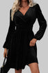 Crossover Bodice Black  Velvet Dress