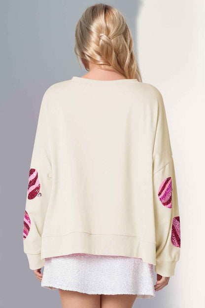DT Sequin Cotton Loose Sweatshirt
