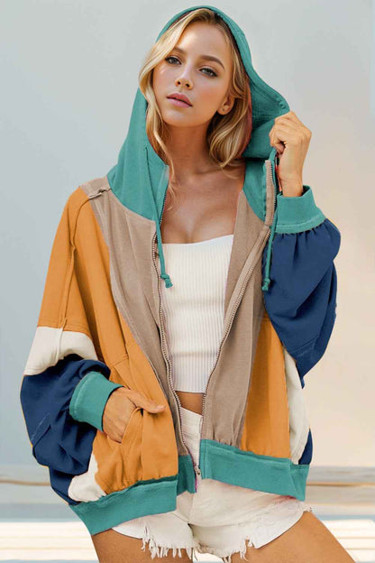 DT Color Block Cotton Hoodie Women
