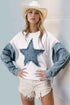 DT Raw Edge Star Contrast Cotton Sweatshirt