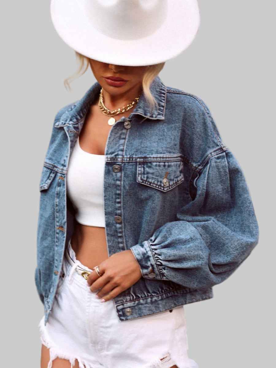 Dropped Shoulder Denim Cotton Jacket