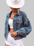 Dropped Shoulder Denim Cotton Jacket
