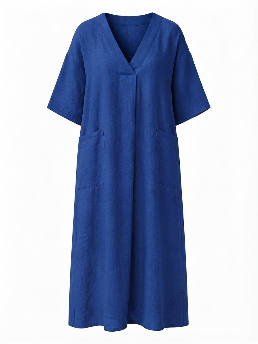 Grounded Cotton Linen Maxi Dress