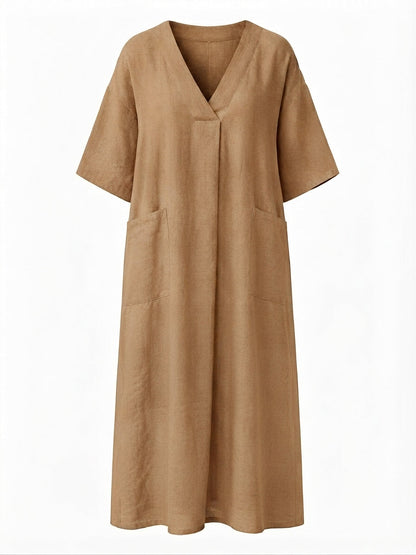 Grounded Cotton Linen Maxi Dress