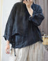 women_fashion - littlescollectionblouseLinen Flare Sleeve Shirt Women – Loose Fit Stand Collar Casual Toploose fit casual shirt