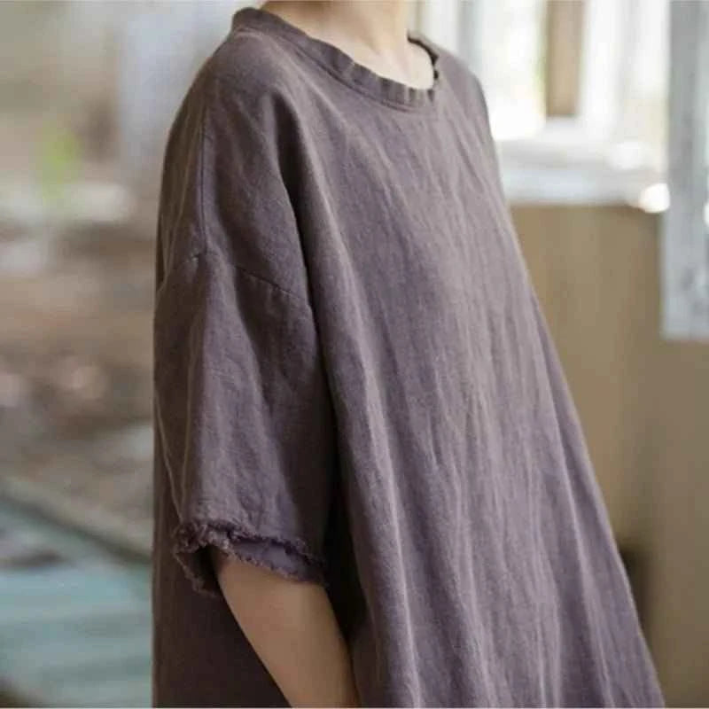 JNT Women Vintage Ramie Soft Dress