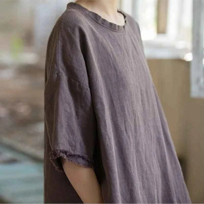 JNT Women Vintage Ramie Soft Dress
