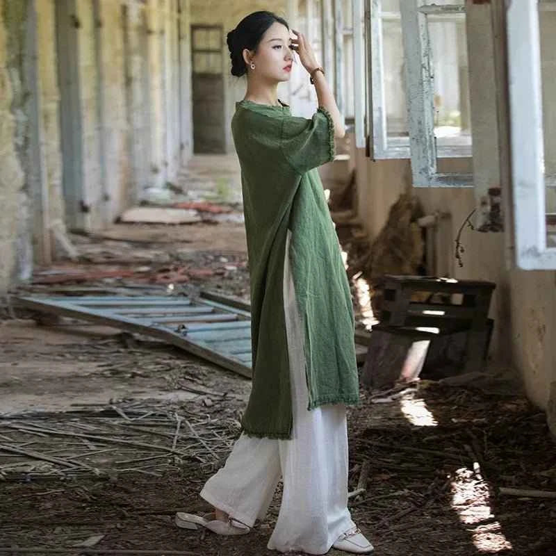 JNT Women Vintage Ramie Soft Dress