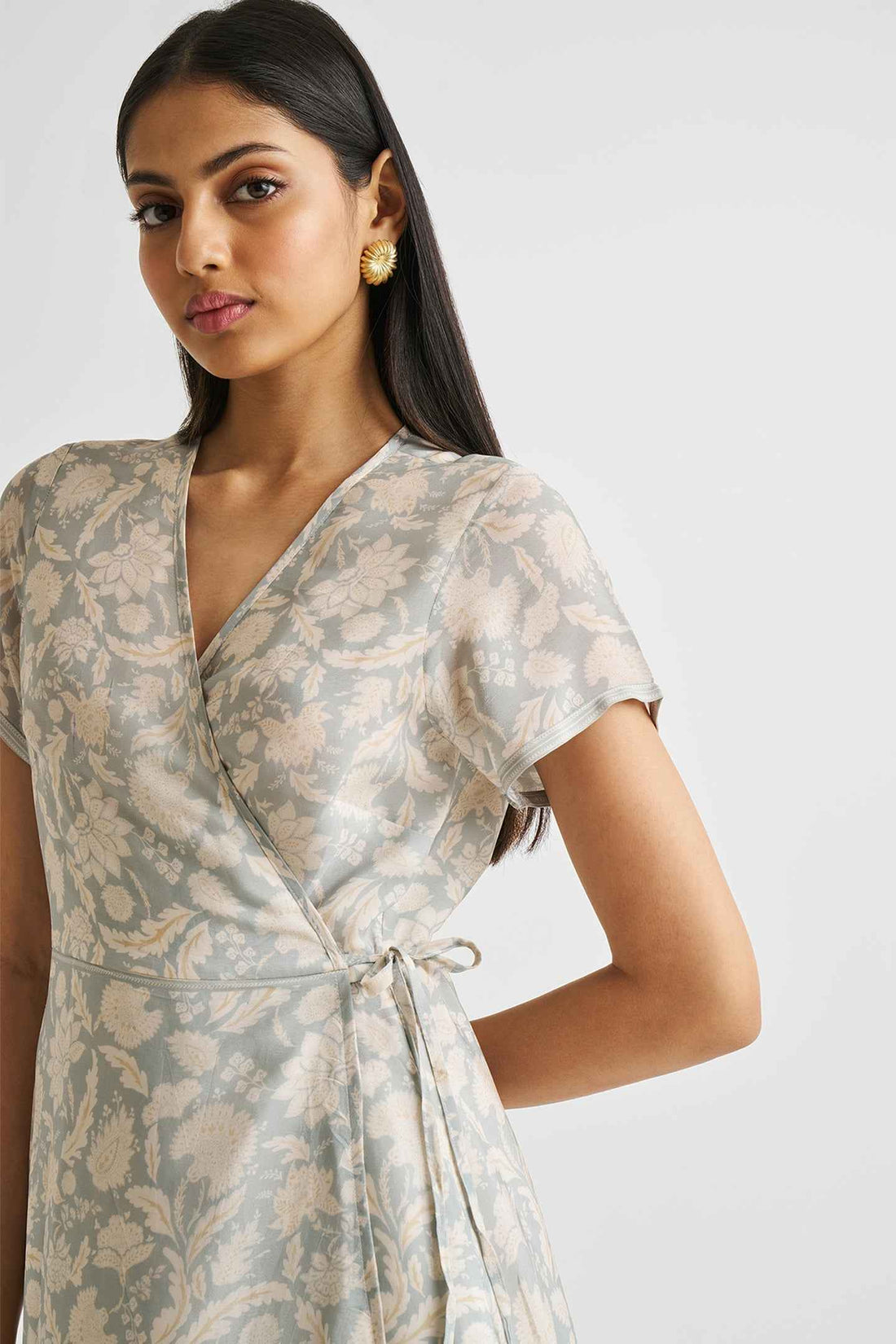 Maxi Wrap Dress Florals Vintage