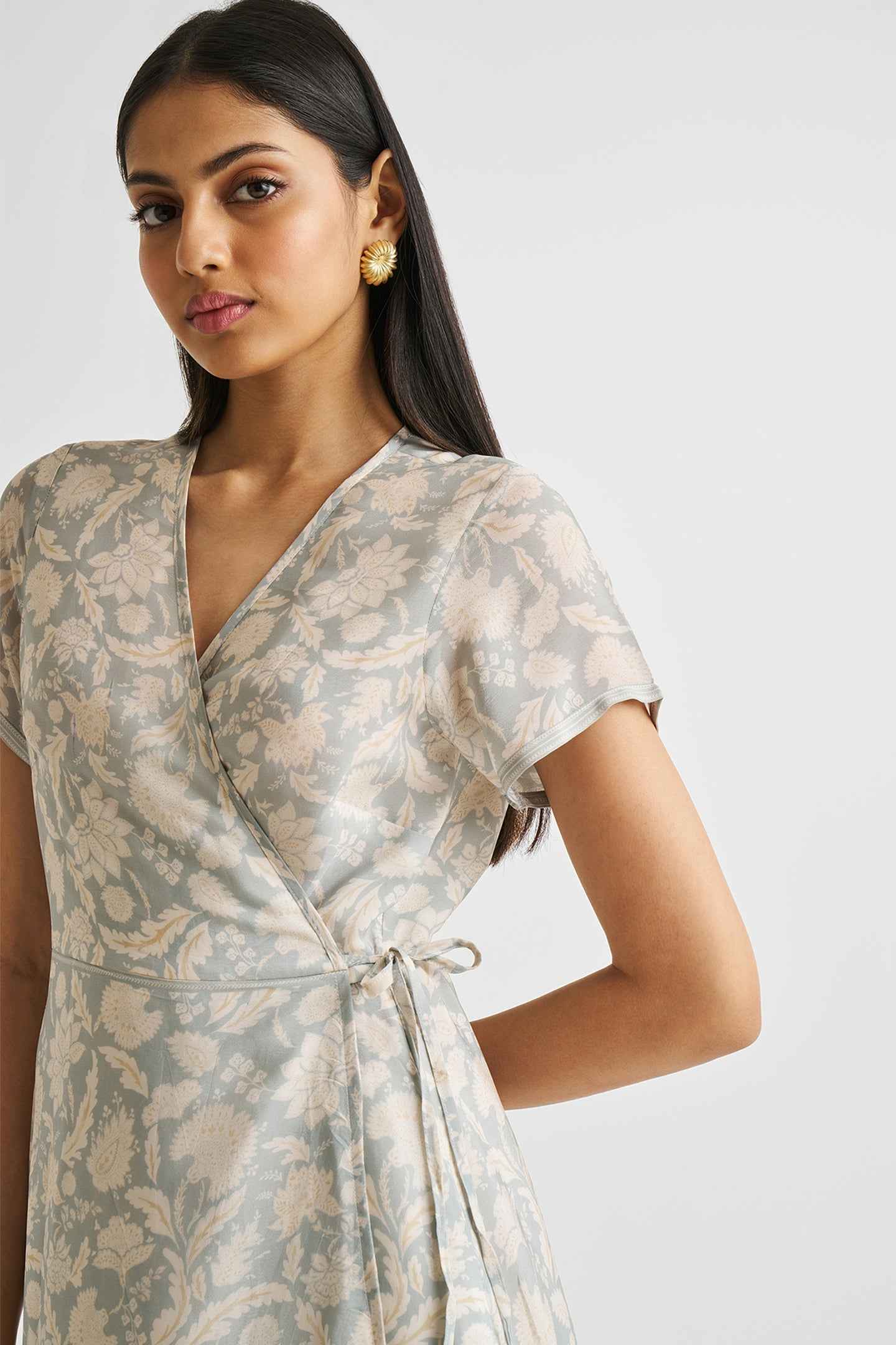 Maxi Wrap Dress Florals Vintage