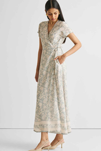 Maxi Wrap Dress Florals Vintage