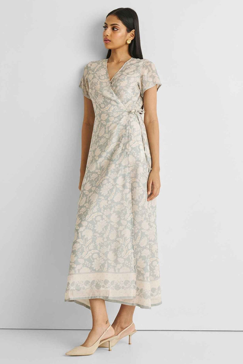 Maxi Wrap Dress Florals Vintage