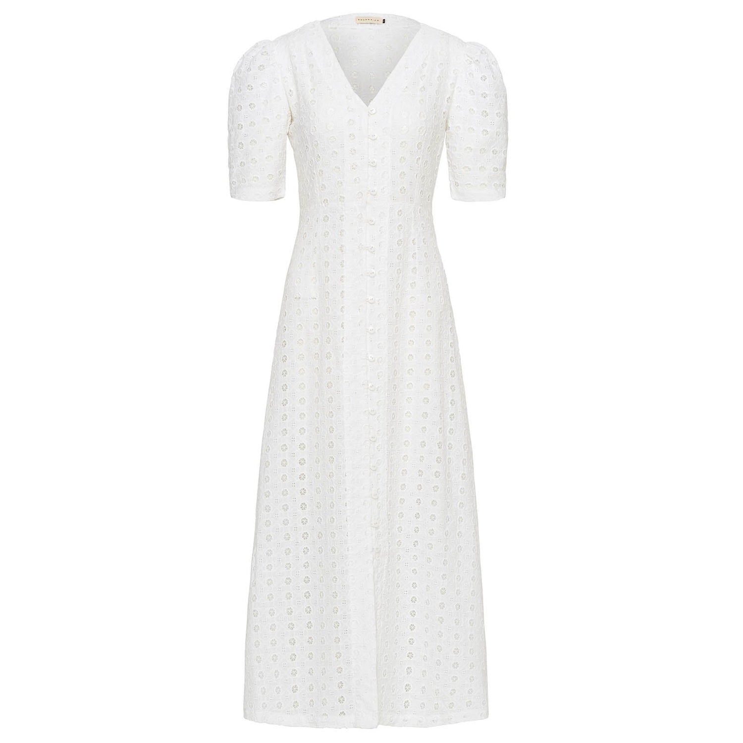 women_fashion - littlescollectionDressRomantic Puff Sleeve Embroidered Cotton Maxi Dress in White Womenboho maxi dress women