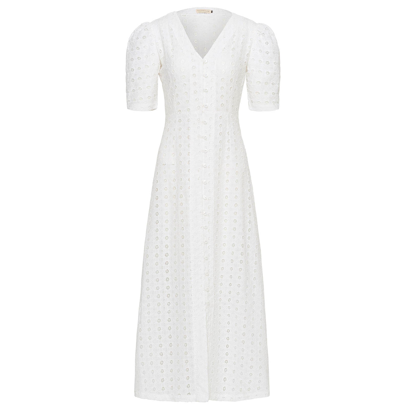 women_fashion - littlescollectionDressRomantic Puff Sleeve Embroidered Cotton Maxi Dress in White Womenboho maxi dress women