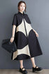 Patchwork Vintage Long Shirt Dresses Women
