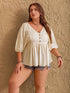 Plus Size Peplum Ruffle Blouse