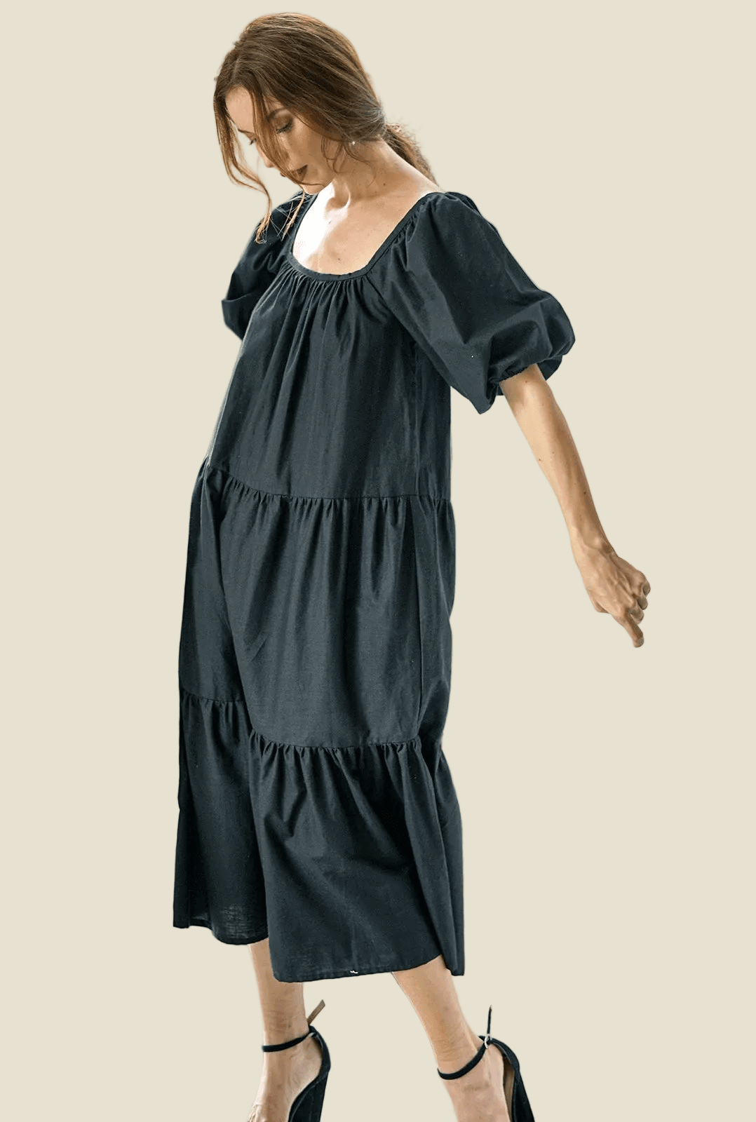 women_fashion - littlescollectionCotton dressRelaxed Tiered Midi Boho Cotton Dressboho women