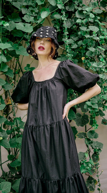women_fashion - littlescollectionCotton dressRelaxed Tiered Midi Boho Cotton Dressboho women
