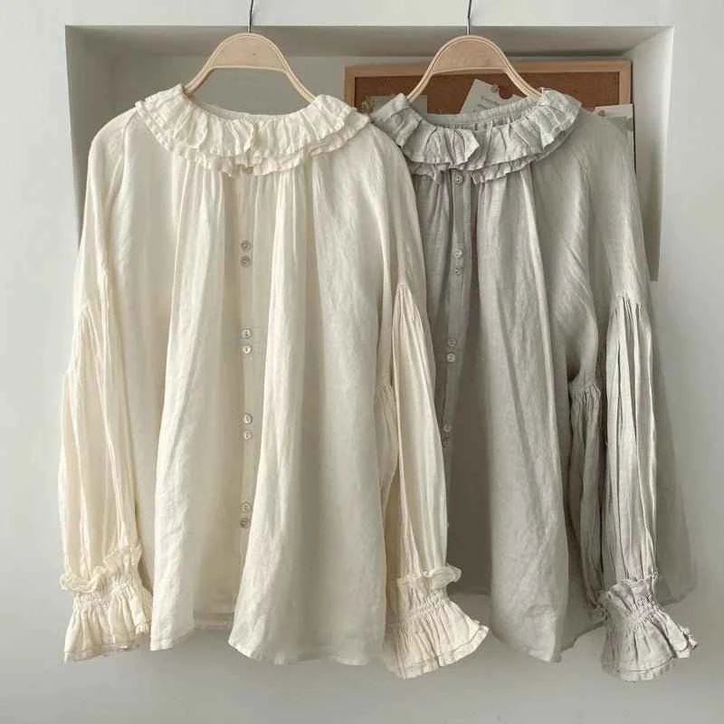 Romantic movement, Flowing Oversized Linen Effortless Blouse