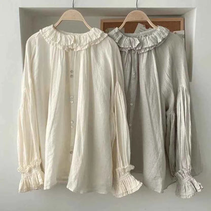 Romantic movement, Flowing Oversized Linen Effortless Blouse