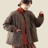 JNT Vintage Style Cotton Splicing Woman Retro Coat