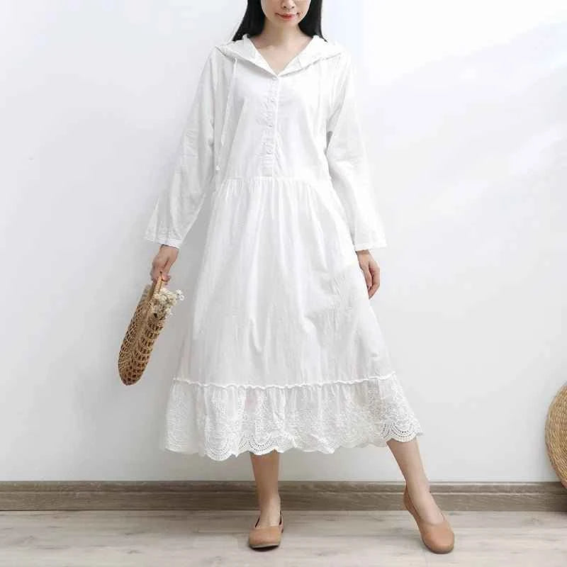 Heron Cotton Hooded Dress