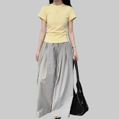women_fashion - littlescollectionPantsJNT Cotton High - waisted Versatile Lace - up Straight - leg Pantslittlescollection