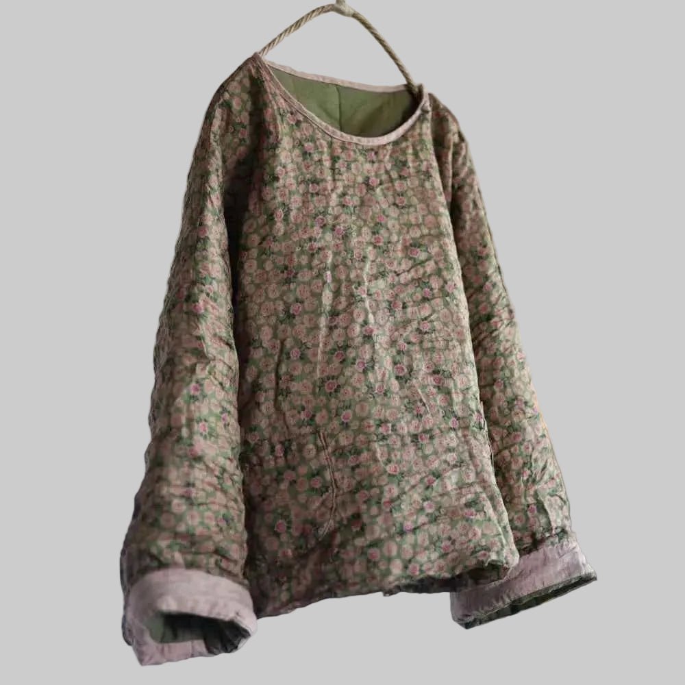 women_fashion - littlescollectionSweaterVintage Floral Patchwork Pullover Parka - Women&