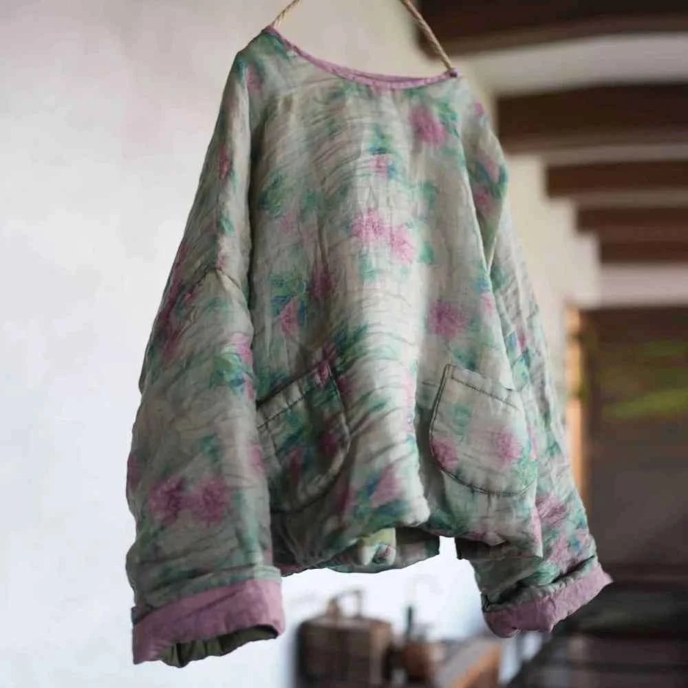 women_fashion - littlescollectionSweaterVintage Floral Patchwork Pullover Parka - Women&