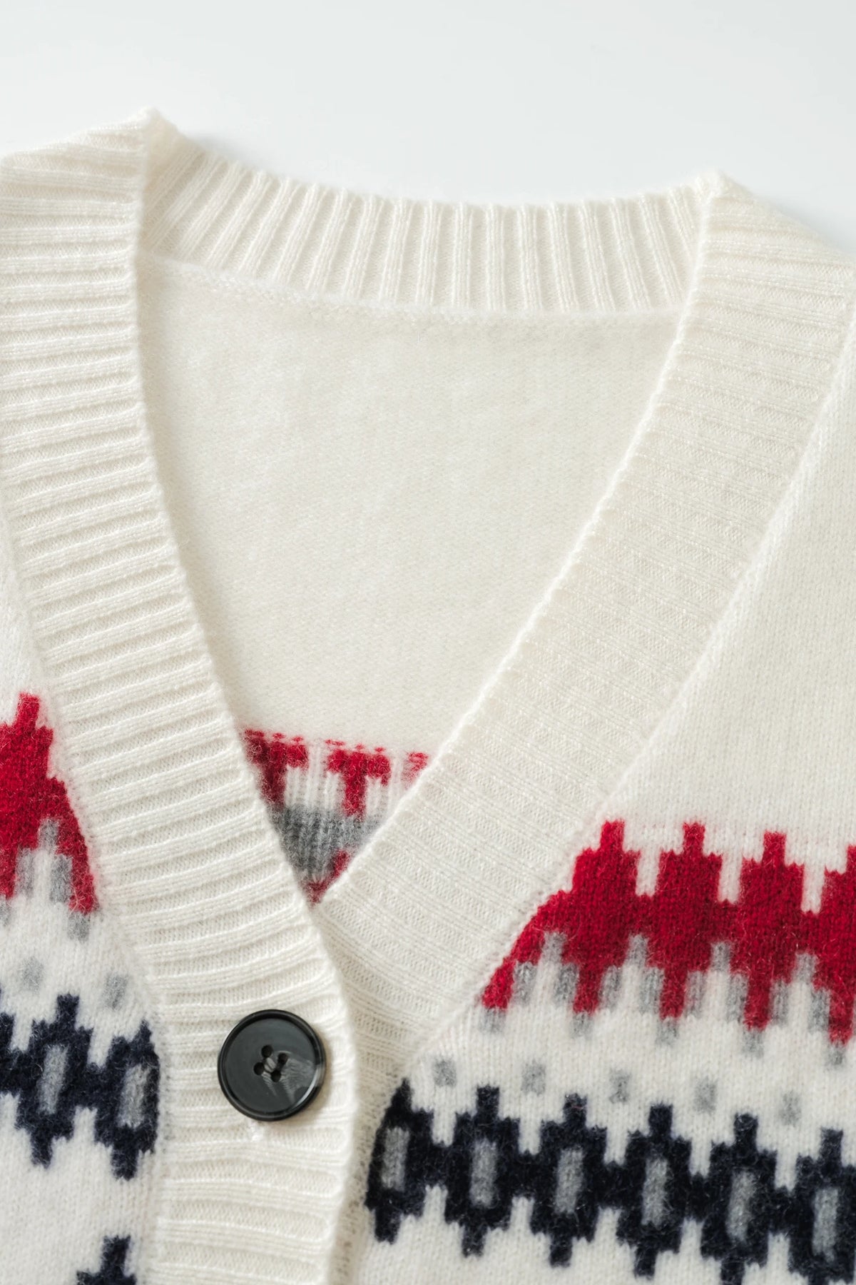 Cashmere V-Neck Fair Isle Cardigan Women