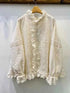 women_fashion - littlescollectionblouseElegant French Sweet Heavy Embroidered Beige Blouse Apricot
