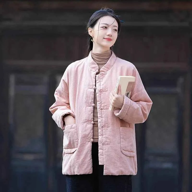 Vintage Ramie Parkas Stand Collar