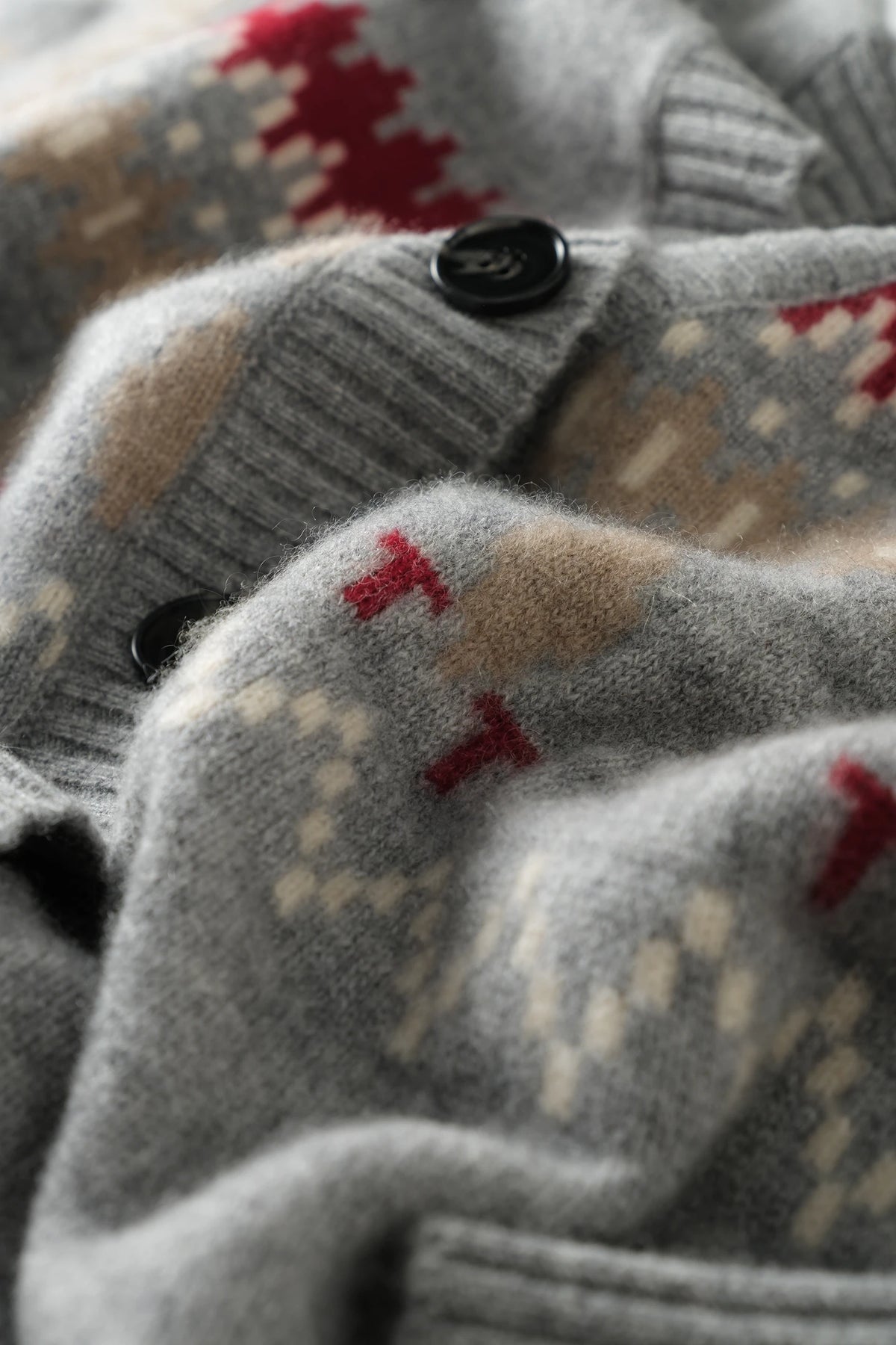 Cashmere V-Neck Fair Isle Cardigan Women