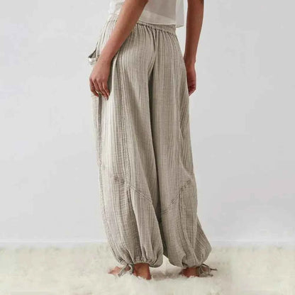 Women Harem Pants Summer Casual Vintage Cotton Linen