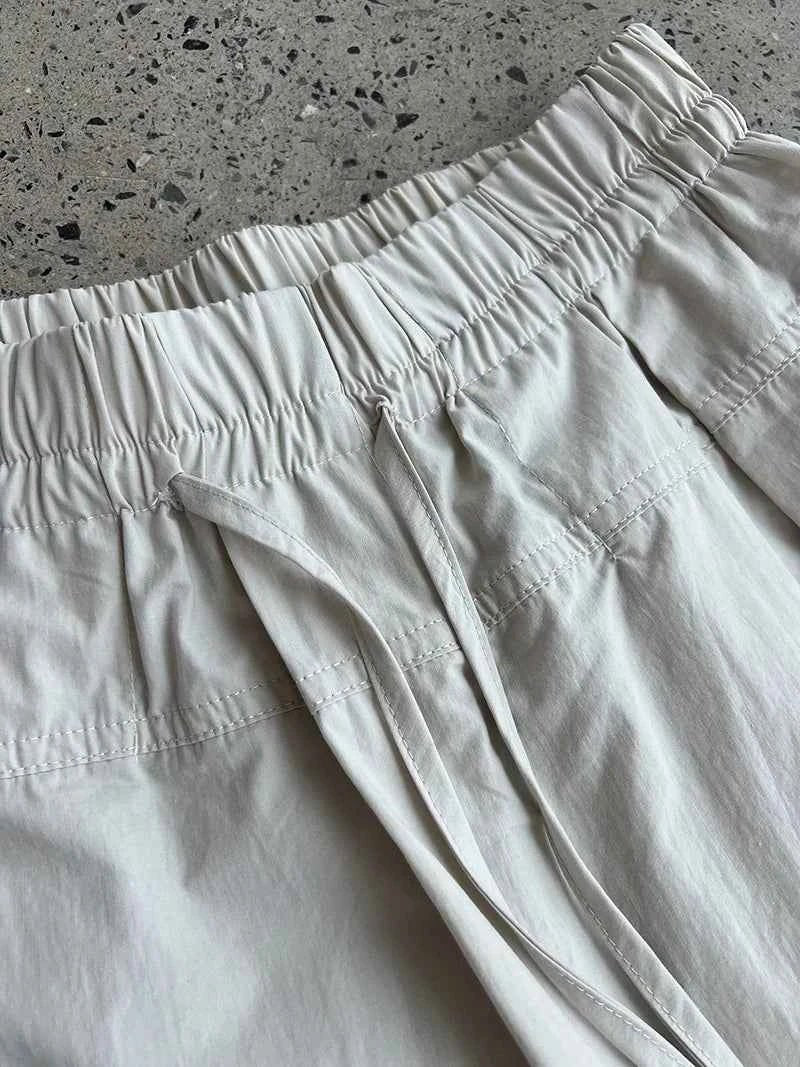 women_fashion - littlescollectionPantsJNT Cotton High - waisted Versatile Lace - up Straight - leg Pantslittlescollection