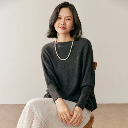 BohoLittlesEdit - Cashmere Sweater - Luna 100% Cashmere Batwing Sleeve Sweater